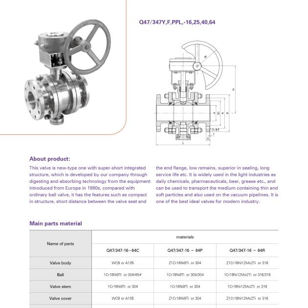 FLANGE FIXED BALL VALVE (METAL SEAL)