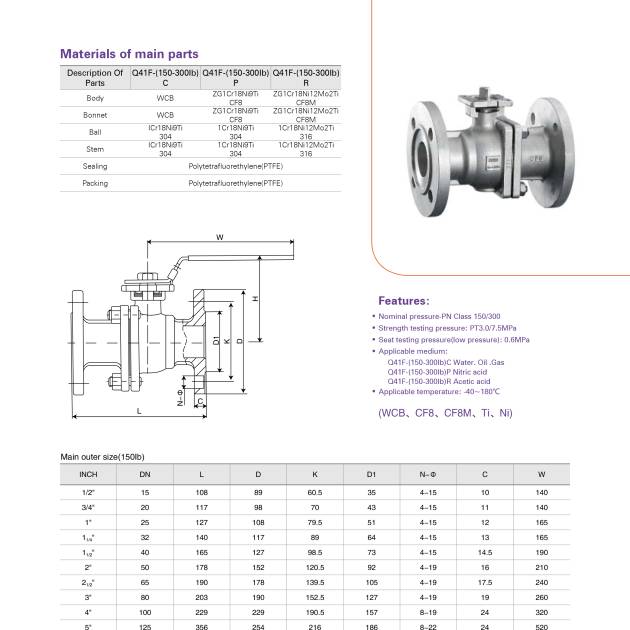 ANSI FLANGE BALL VALVE WITH HIGH MOUNTING