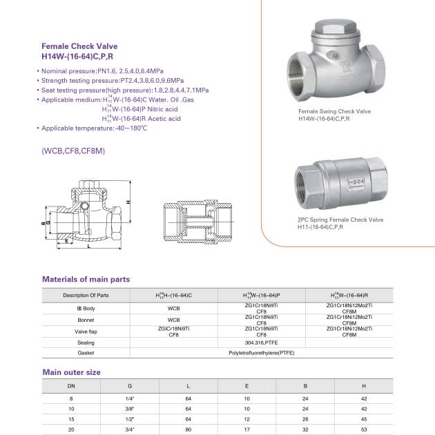 FEMALE CHECK VALVE