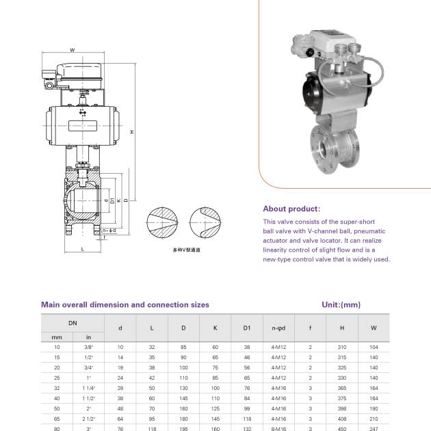 PNEUMATIC LINEAR REGULATE BALL VALVE
