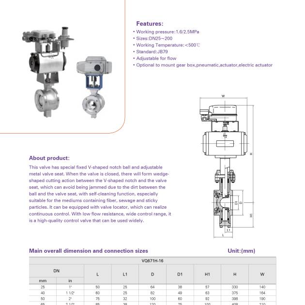 PNEUMATIC V TYPE ADJUSTS BALL VALVE
