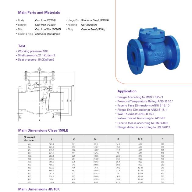 CAST IRON FLANGE CHECK VALVE