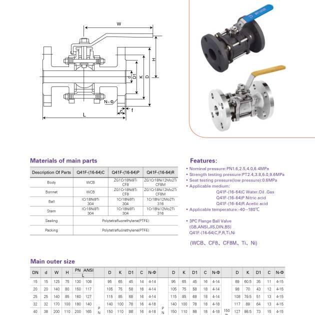 Three-Piece Flange Ball Valve